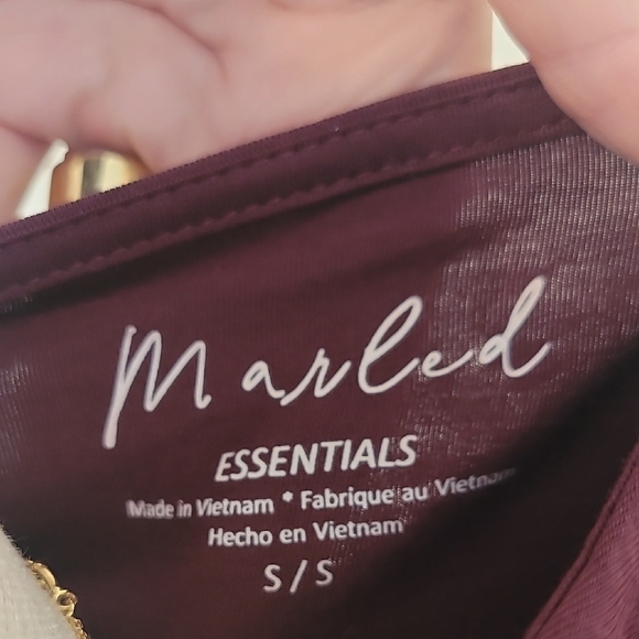 Marled Merlot Fitted Long Sleeve Blouse - Picture 3 of 4